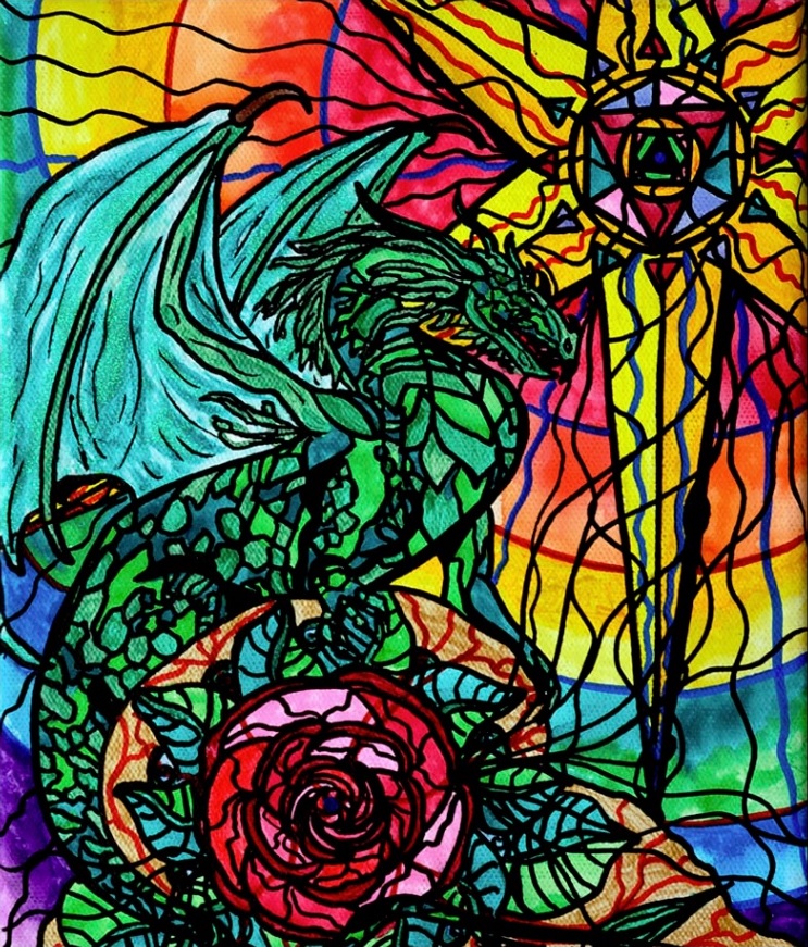 Dragon frequency painting by Teal Swan