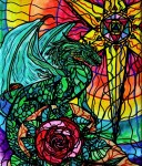 Dragon frequency painting representing transformation